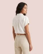 Blusa blanca de lino - Imagen 2