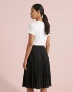 Falda midi plisada negra - Imagen 2