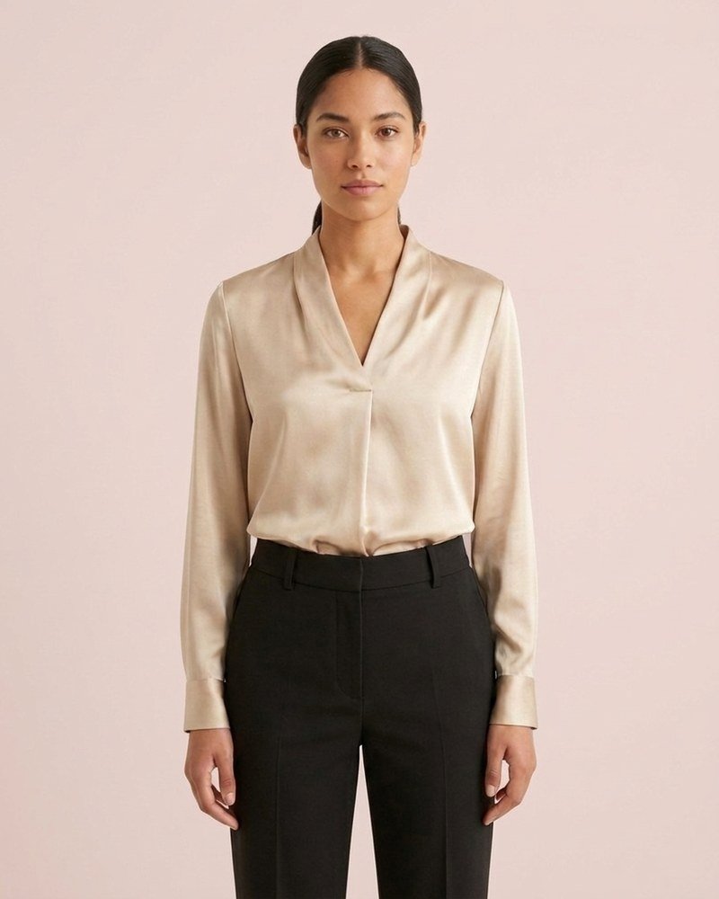 producto-2-a Blusa satinada champán - Imagen 1