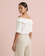 Blusa blanca de hombros descubiertos - Imagen 2