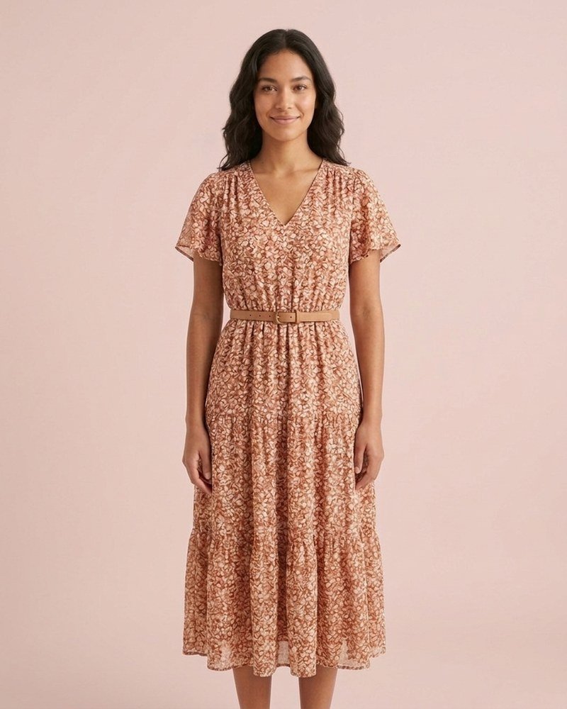 producto-8-a Vestido midi floral terracota - Imagen 1
