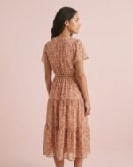 Vestido midi floral terracota - Imagen 2